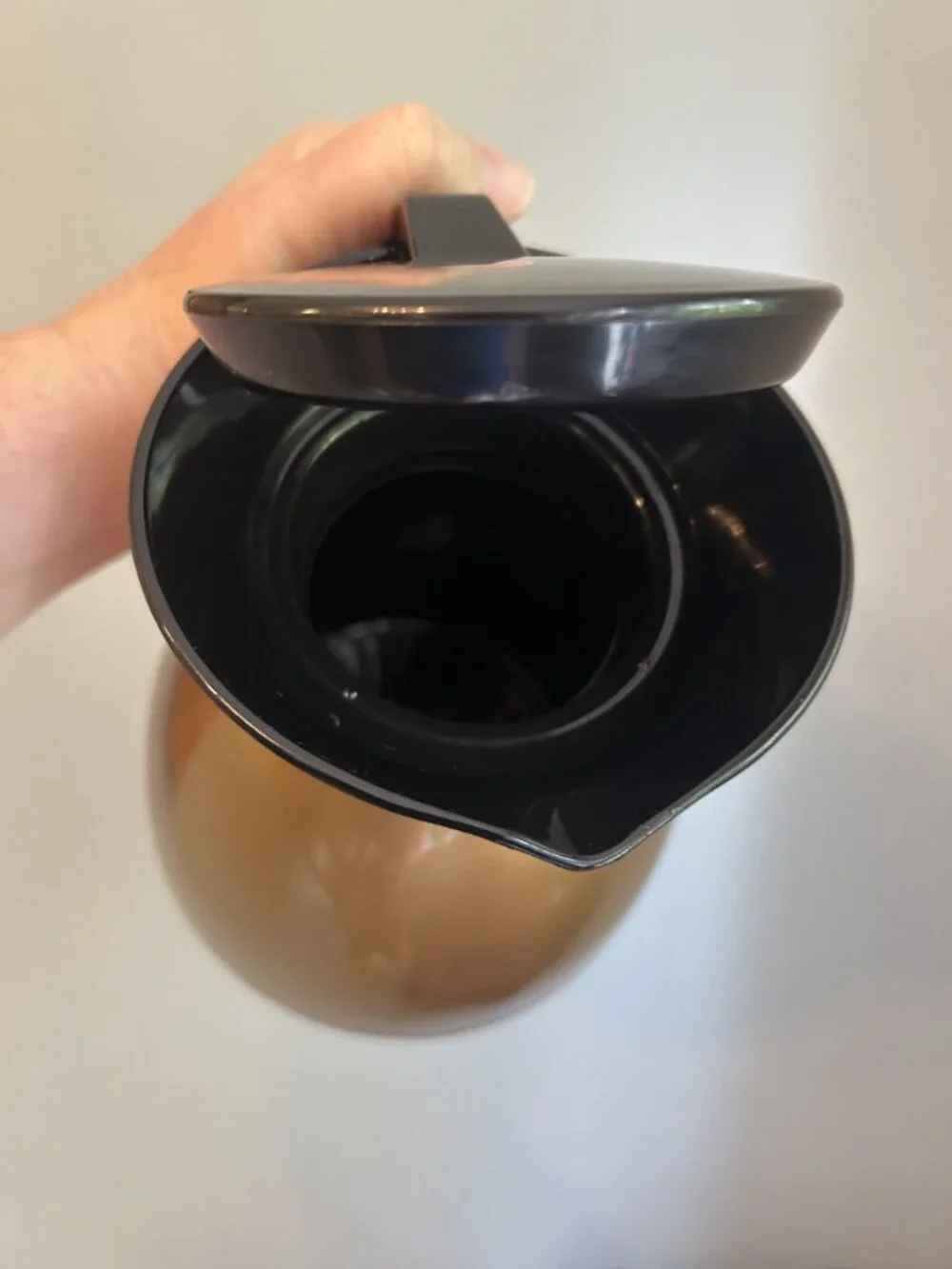 Vintage West Bend Gold & Black Thermo-Serv Insulated Carafe With Lid 8